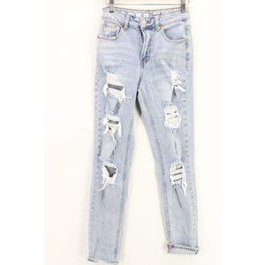 S. O. N. G. Jeans Womens Blue Denim Light Washed Mom Jean High Rise Sz 00"